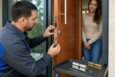 Chaveiro instalando uma fechadura nova em Luziânia.