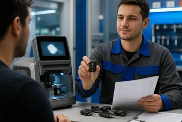 Chaveiro trabalhando em uma chave codificada em Luziânia.